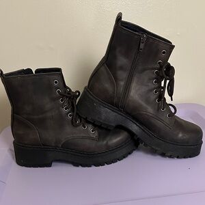 No Boundaries Dark Brown Lace-Up Boots